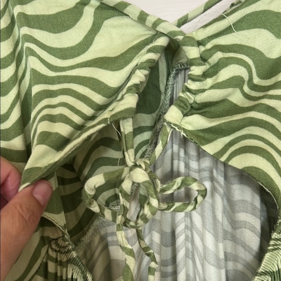 Wild Fable Green Animal Print Maxi Dress Sz L - Picture 7 of 13